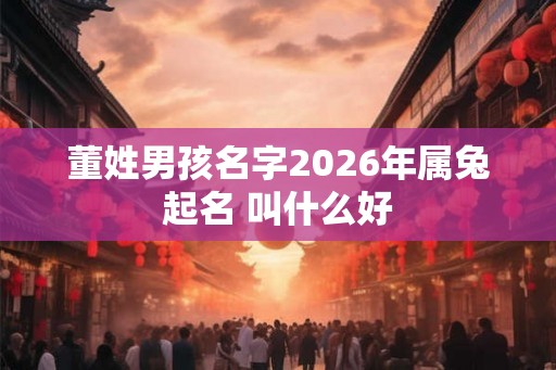 董姓男孩名字2026年属兔起名 叫什么好