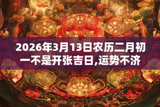 2026年3月13日农历二月初一不是开张吉日,运势不济另择吉日 2026年3月13日农历二月初一不是开张吉日,运势不济另择吉日