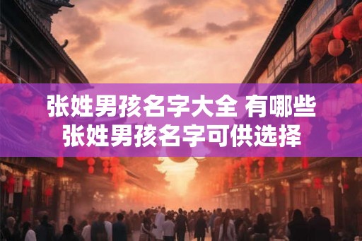 张姓男孩名字大全 有哪些张姓男孩名字可供选择