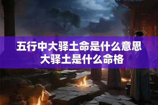 五行中大驿土命是什么意思  大驿土是什么命格