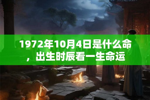 1972年10月4日是什么命，出生时辰看一生命运