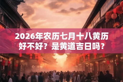 2026年农历七月十八黄历好不好？是黄道吉日吗？