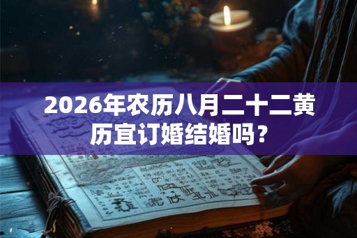 2026年农历八月二十二黄历宜订婚结婚吗？