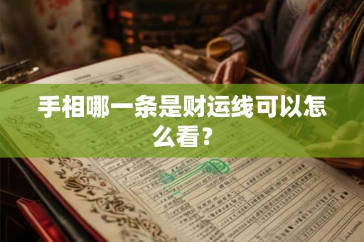 手相哪一条是财运线可以怎么看？
