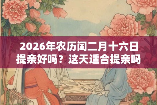 2026年农历闰二月十六日提亲好吗？这天适合提亲吗？
