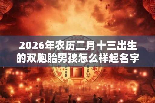 2026年农历二月十三出生的双胞胎男孩怎么样起名字,五行属什么 2026年农历二月十三出生的双胞胎男孩怎么样起名字,五行属什么