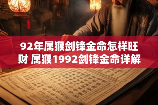 92年属猴剑锋金命怎样旺财 属猴1992剑锋金命详解