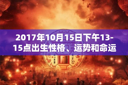 2017年10月15日下午13-15点出生性格、运势和命运