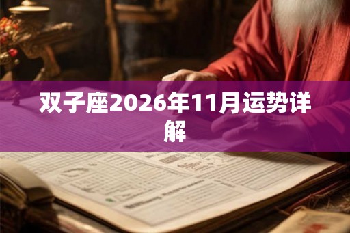 双子座2026年11月运势详解