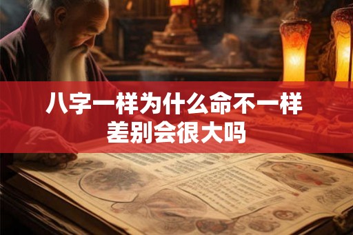 八字一样为什么命不一样 差别会很大吗