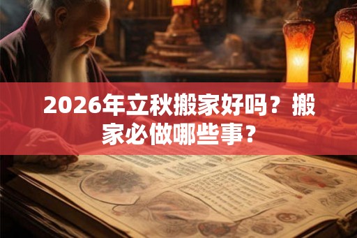 2026年立秋搬家好吗？搬家必做哪些事？
