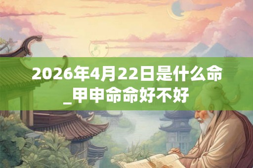 2026年4月22日是什么命_甲申命命好不好 2026年4月22日是什么命_甲申命命好不好
