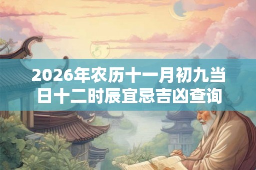 2026年农历十一月初九当日十二时辰宜忌吉凶查询 2026年农历十一月初九当日十二时辰宜忌吉凶查询