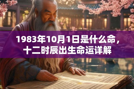 1983年10月1日是什么命，十二时辰出生命运详解