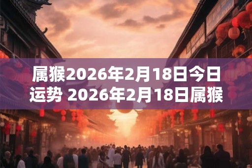 属猴2026年2月18日今日运势 2026年2月18日属猴人运势好吗