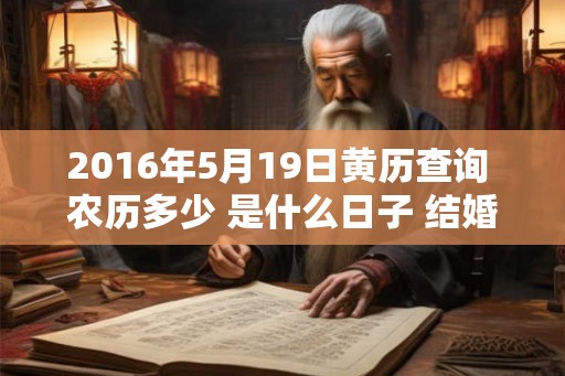 2016年5月19日黄历查询 农历多少 是什么日子 结婚吉时