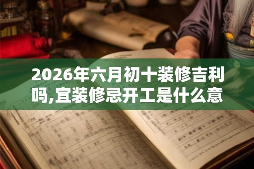 2026年六月初十装修吉利吗,宜装修忌开工是什么意思 2026年六月初十装修吉利吗,宜装修忌开工是什么意思