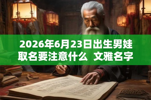 2026年6月23日出生男娃取名要注意什么  文雅名字解析