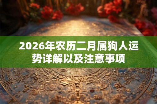2026年农历二月属狗人运势详解以及注意事项
