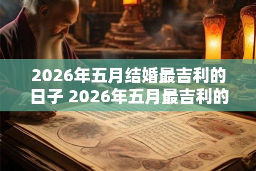 2026年五月结婚最吉利的日子 2026年五月最吉利的结婚日是哪天