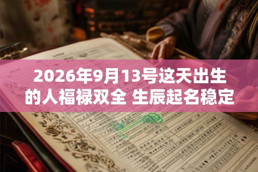 2026年9月13号这天出生的人福禄双全 生辰起名稳定命格