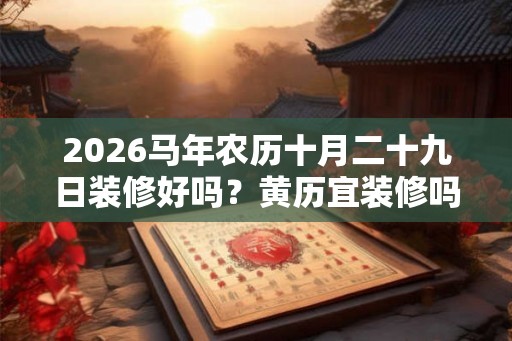 2026马年农历十月二十九日装修好吗？黄历宜装修吗？