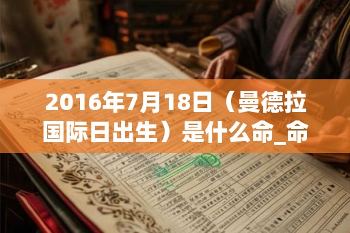 2016年7月18日（曼德拉国际日出生）是什么命_命运如何