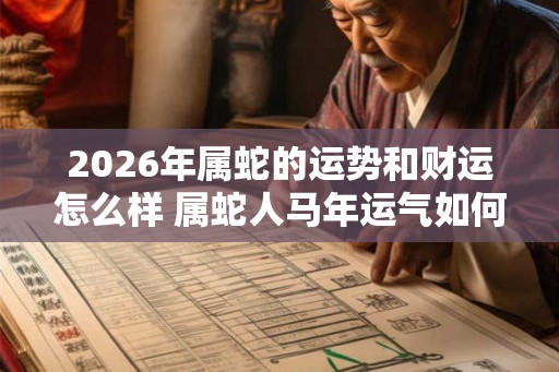 2026年属蛇的运势和财运怎么样 属蛇人马年运气如何