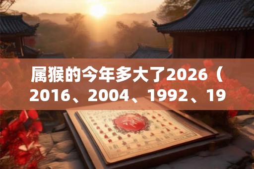 属猴的今年多大了2026（2016、2004、1992、1980、1968）