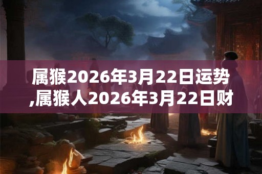 属猴2026年3月22日运势,属猴人2026年3月22日财运,生肖猴2026年3月22日运势