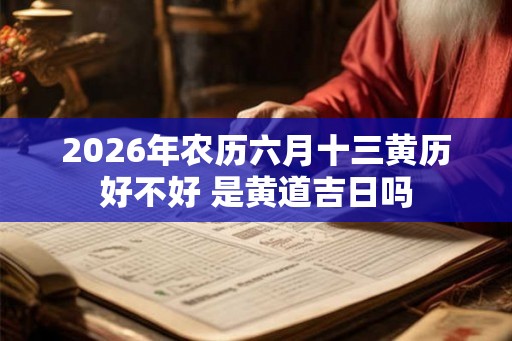 2026年农历六月十三黄历好不好 是黄道吉日吗
