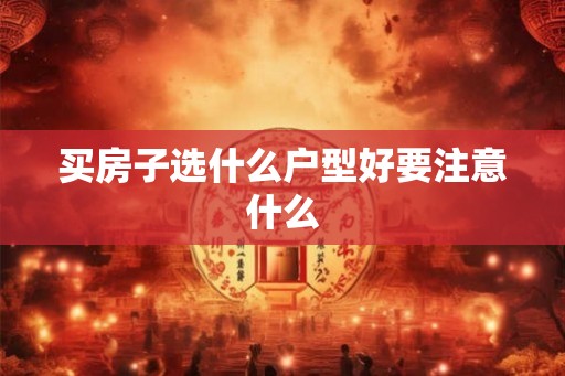 买房子选什么户型好要注意什么