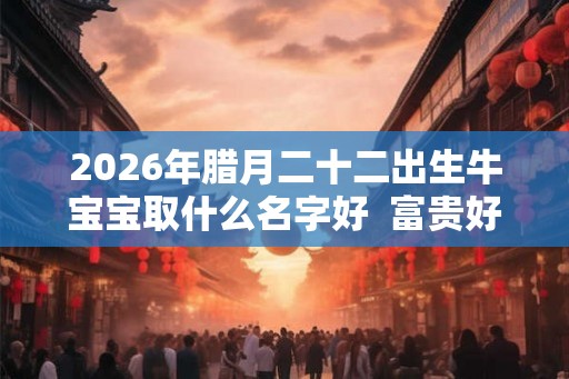 2026年腊月二十二出生牛宝宝取什么名字好  富贵好命的名字