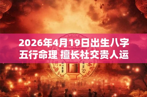2026年4月19日出生八字五行命理 擅长社交贵人运旺