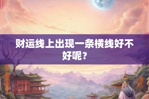 财运线上出现一条横线好不好呢？