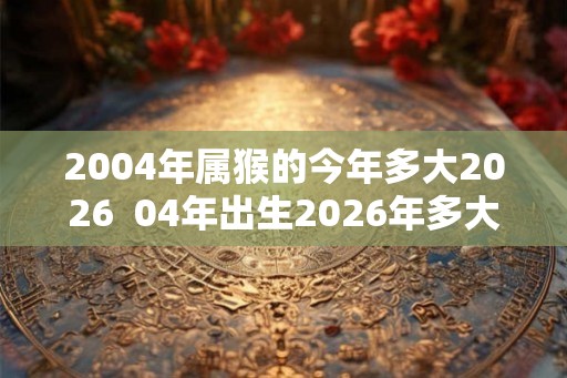 2004年属猴的今年多大2026  04年出生2026年多大年龄