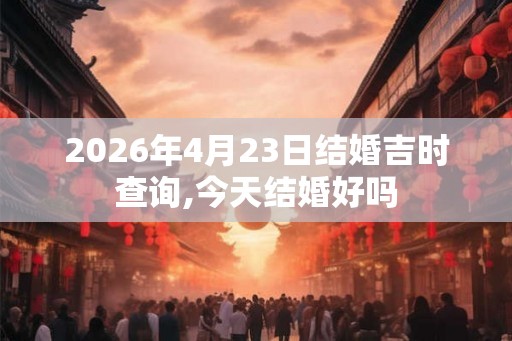 2026年4月23日结婚吉时查询,今天结婚好吗
