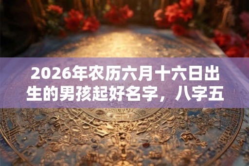 2026年农历六月十六日出生的男孩起好名字，八字五行起名大全