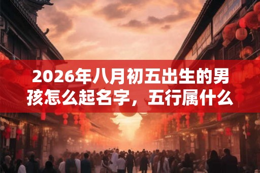 2026年八月初五出生的男孩怎么起名字,五行属什么 2026年八月初五出生的男孩怎么起名字,五行属什么