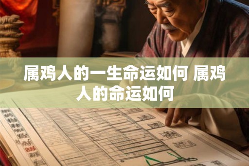 属鸡人的一生命运如何 属鸡人的命运如何