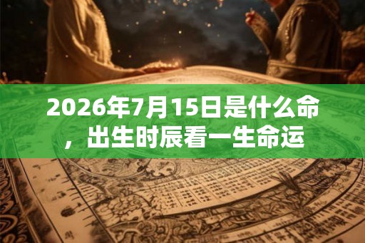 2026年7月15日是什么命，出生时辰看一生命运