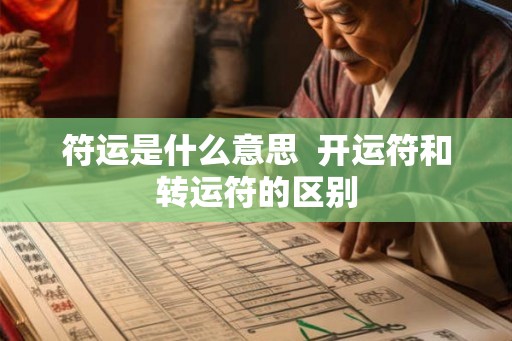 符运是什么意思 开运符和转运符的区别 符运是什么意思 开运符和转运符的区别