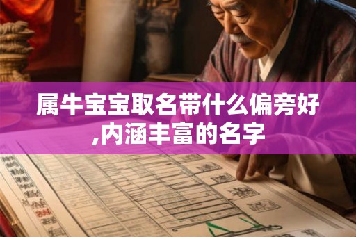 属牛宝宝取名带什么偏旁好,内涵丰富的名字