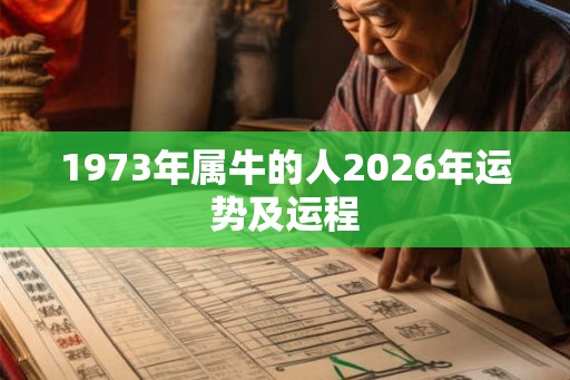 1973年属牛的人2026年运势及运程
