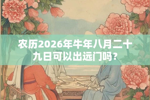 农历2026年牛年八月二十九日可以出远门吗？