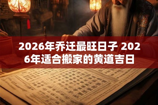 2026年乔迁最旺日子 2026年适合搬家的黄道吉日