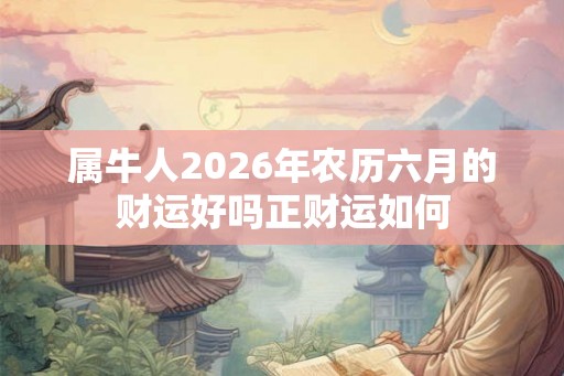 属牛人2026年农历六月的财运好吗正财运如何