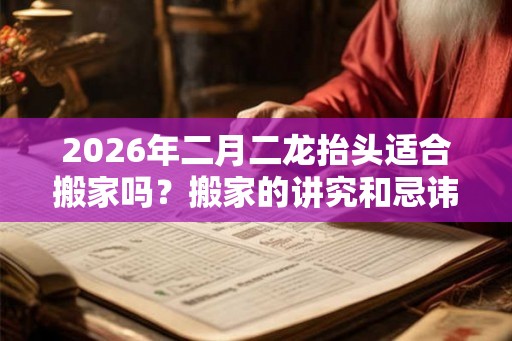 2026年二月二龙抬头适合搬家吗？搬家的讲究和忌讳大全！