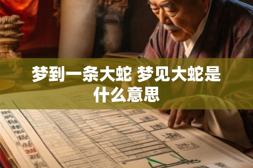 梦到一条大蛇 梦见大蛇是什么意思