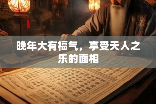 晚年大有福气，享受天人之乐的面相